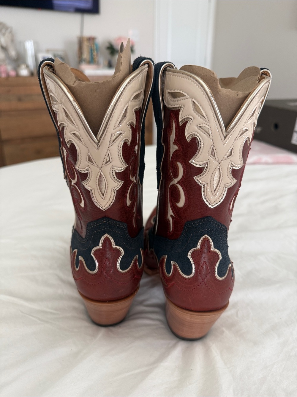 Ariat Western Ankle Boots in Brown, Black & Cream - Picture 7 of 7